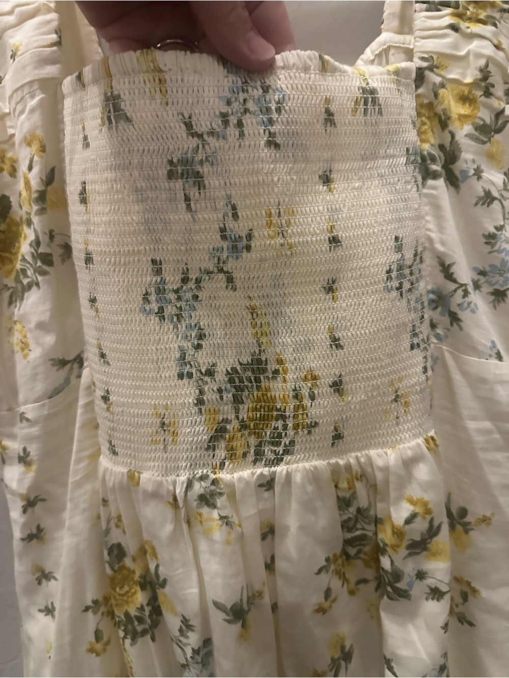 Caroline Constas Camille Print Floral Smocked Cottagecore Midi Dress - Picture 8 of 13